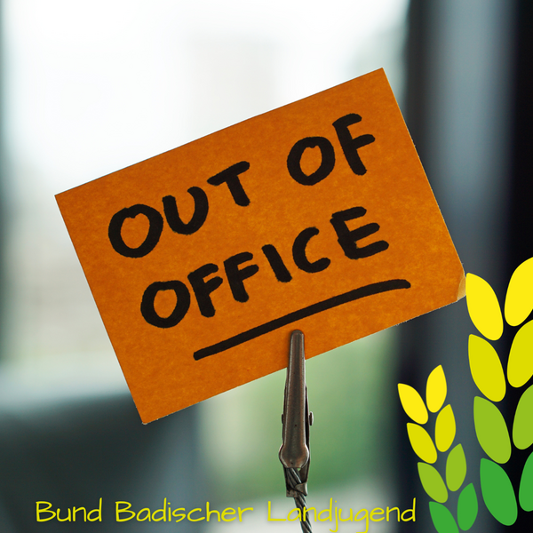 Notizzettel mit Aufschrift "out of office"